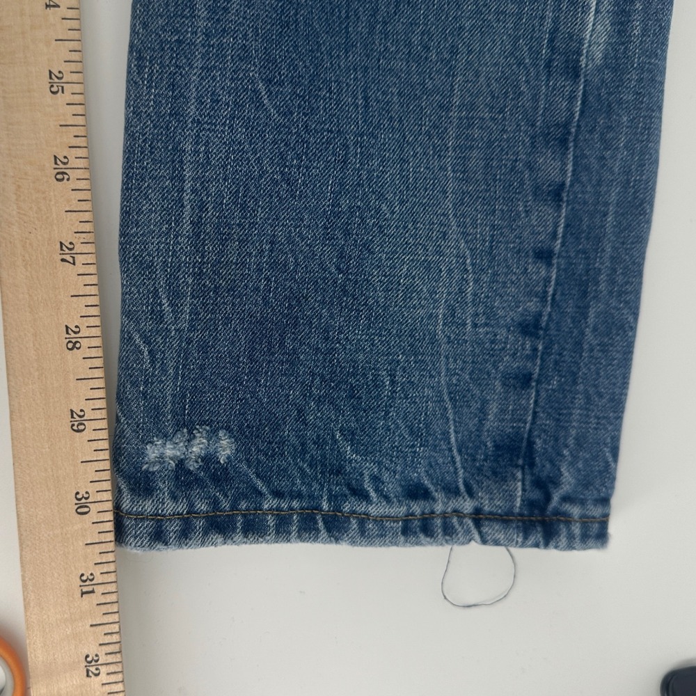 Polo Ralph Lauren Varick Slim Straight Jeans Mens 32x32 Blue Distressed Denim - Picture 5 of 10